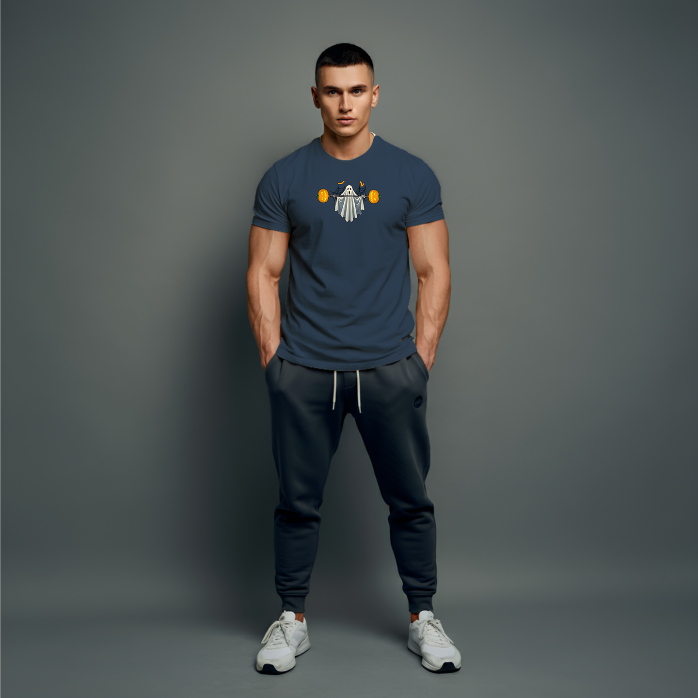 True Navy

Inspire others at the gym with your unique style and remind everyone that fitness can be both serious and playful. Embrace the spirit of Halloween while lifting heavy and staying committed to your workout routine. The 'PUMPkin' t-shirt is more than just a piece of clothing; it's a statement about your dedication to fitness, your love for Halloween, and your desire to stand out from the crowd. Gymshark and Fabletics.